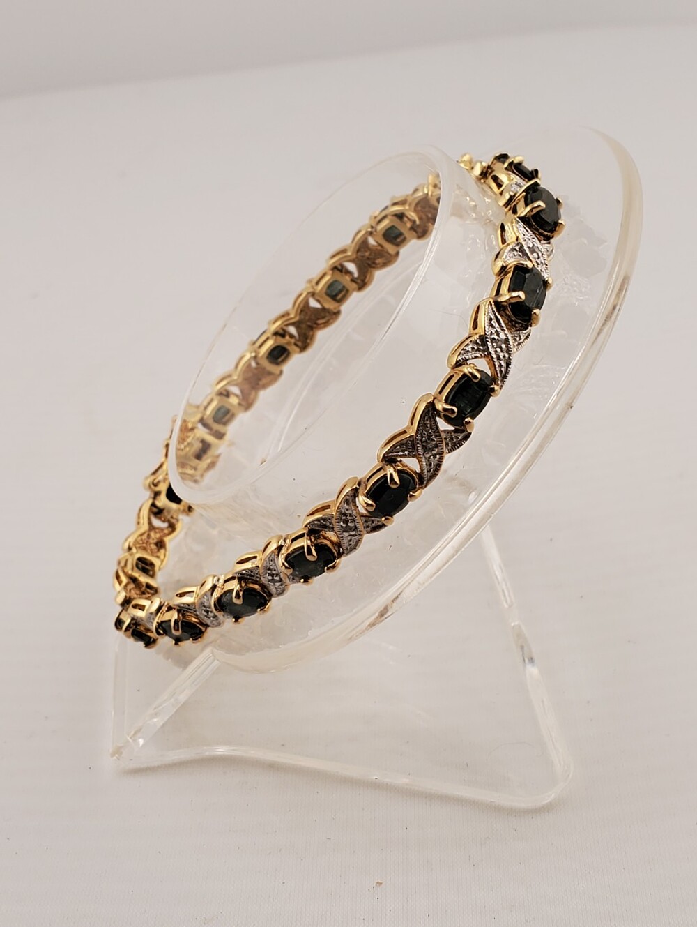 Sterling Sapphire Tennis Bracelet 8